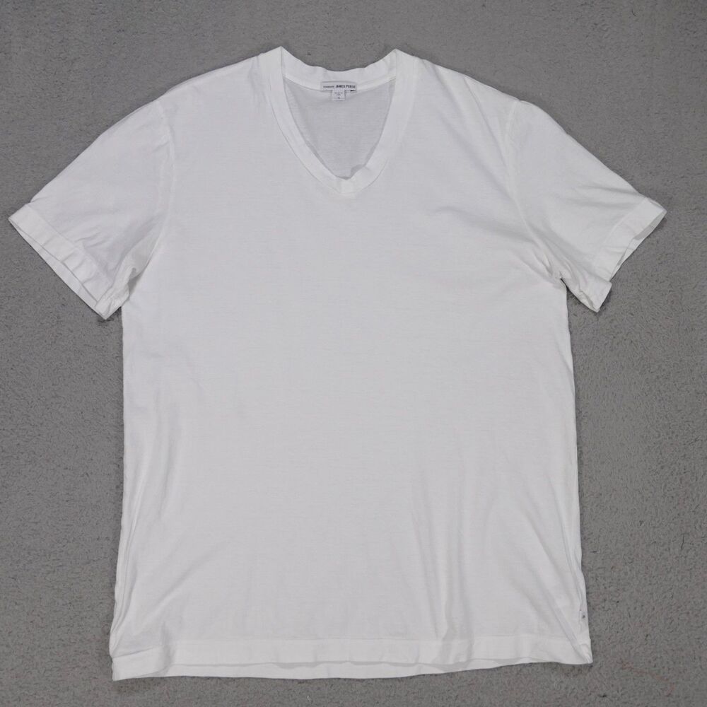 Standard James Perse Womens V-Neck Short Sleeves Basic T-Shirt Size 3 White Usa